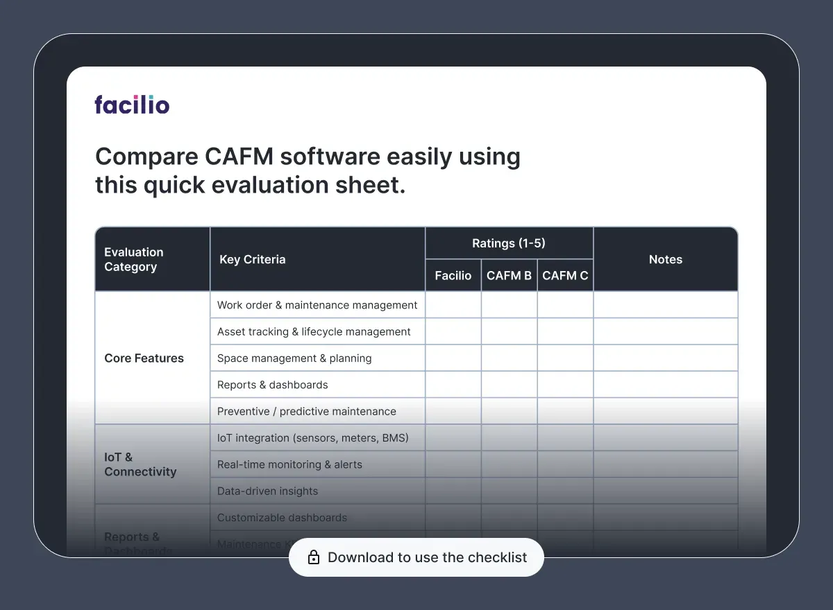 CAFM checklist preview
